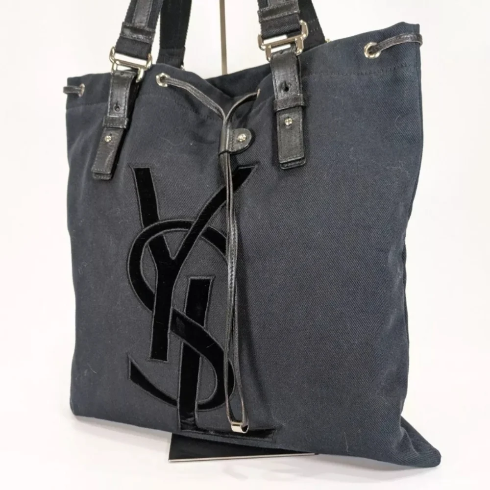 YSL 🔥 Rare 🔥 Rive Gauche Kahala Canvas and Leather Tote Bag! - Picture 3 of 10